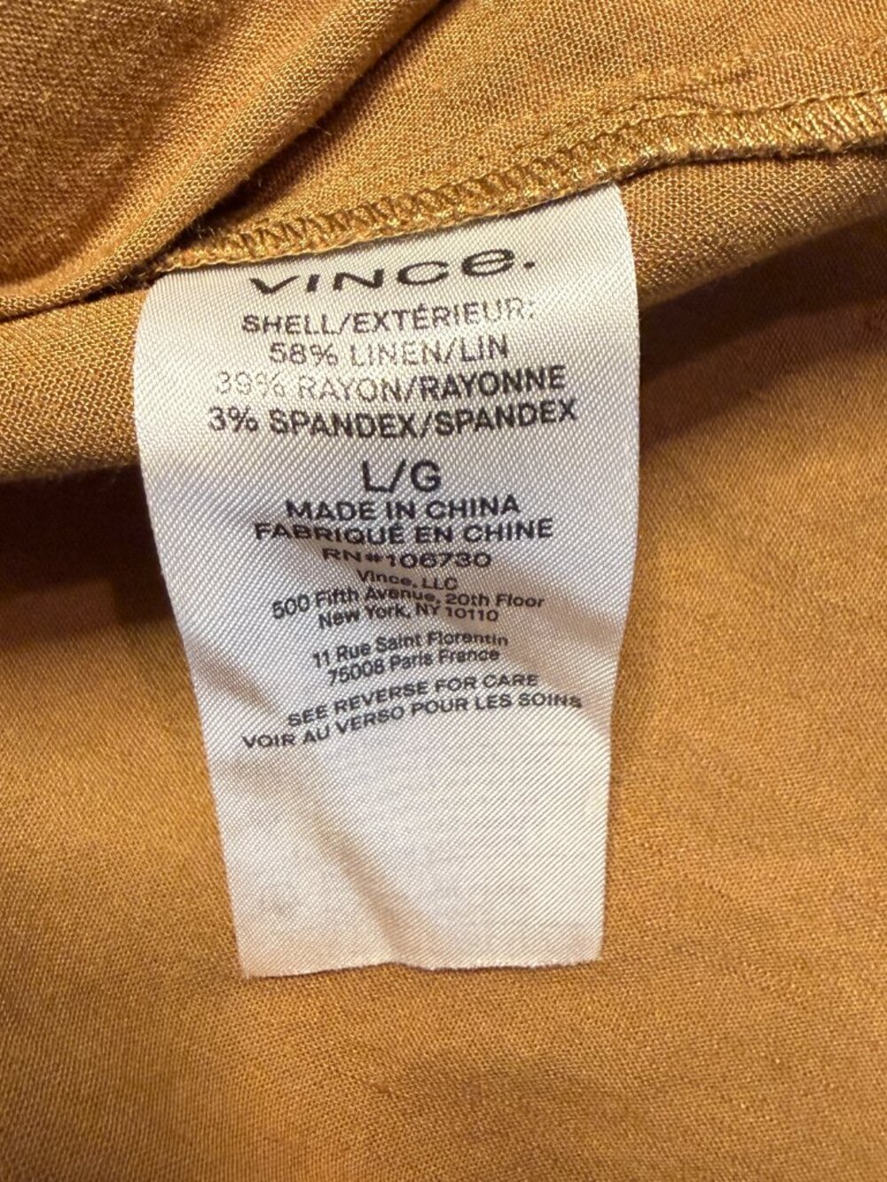 Vince Linen Square Neck A-Line Midi Dress Women's Large Brown Minimalist Chic - Picture 15 of 16